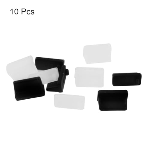 10 Pcs Silicone USB Port Cover Anti 0.5 Inch Length Dust Plug Protector Cap for PC Desktop Laptop Clear Black - view 2