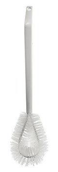Bent Tip Toilet Bowl Brush – Curved Head Reaches Under Rim – Heavy-Duty Bristles Remove Stains Without Scratching – 19.5” Long Handle