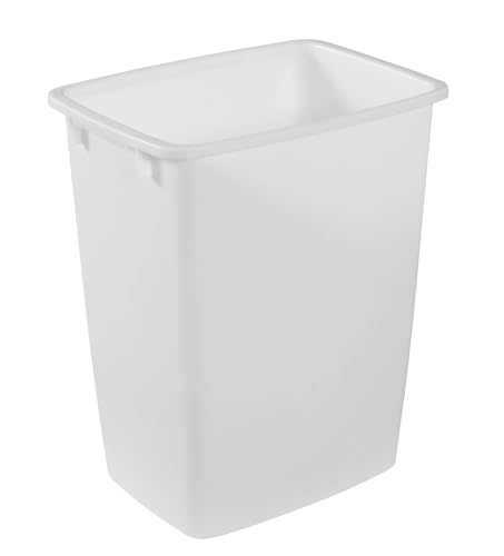Small Kitchen Bathroom Trash Can, 9 Gallons, White, Waste Basket for Under Counter/Kitchen/Office/Bedroom/Bathroom