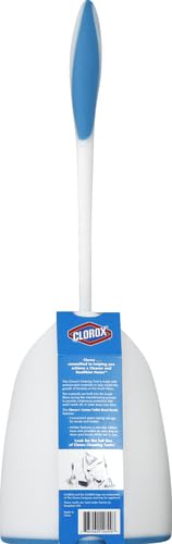 Corner Toilet Bowl Brush with Under Rim Scrubber, Includes Corner Storage Caddy, White - view 3