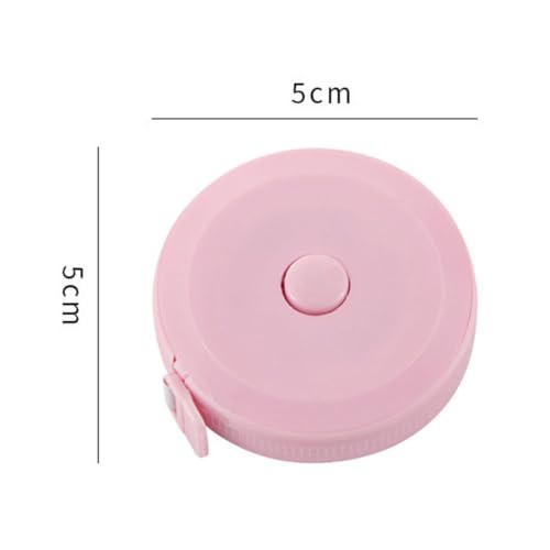 LsFind, Measuring Gadget 3-Piece Set 1.5m Round Plastic Ruler Automatic Retractable Tape Measure Household Mini Dual-Scale Metric/Imperial Measuring Tape (Blue+Green+Pink) - view 6