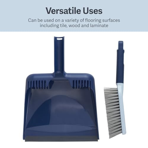 Wayclean Handheld Angled, Medium, Grey Dustpan and Brush Set, Green and Taupe - view 5