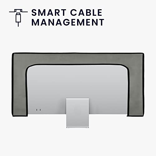 Computer Monitor Cover Compatible with 34-35" monitor - Meow Cat Grey/Black - view 2