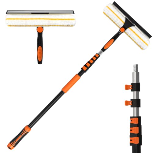 2-in-1 Window Squeegee, 18FT Window Cleaner Tool with 14" Head