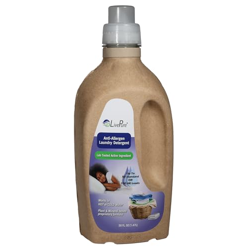 Anti-Allergen 50 OZ Laundry Detergent for Dust Mites, Pet Dander, Allergies.