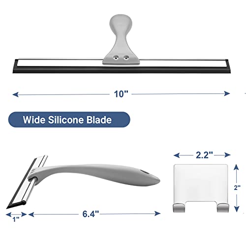 Squeegee for Shower Glass Door, All-Purpose Squeegee with Hook for Shower Doors, Windows, Mirrors, Tiles and Car Glass, 10 Inches - view 2