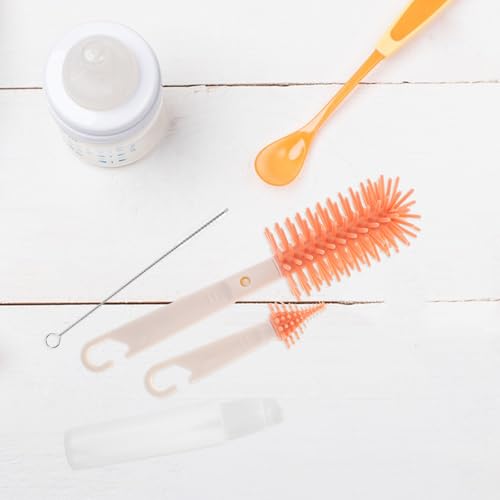 Portable Silicone Bottle Cleaning Brush Kit with Storage Rack - view 4