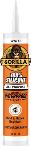 100% Silicone Waterproof Caulk, All-Purpose, White, 10 oz Cartridge
