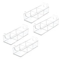 Plastic Condiment Organizer and Tea Bag Holder - 9" Long Kitchen Pantry/Countertop Storage Caddy - Divided Chip, Snack, Granola, Oatmeal Packet Holder - Lumiere Collection - 4 Pack - Clear