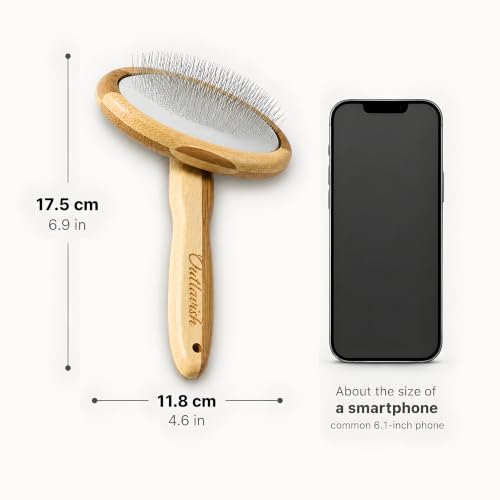 Sheepskin Brush Rug Wool Carpet Cleaner Bamboo Wire Slicker Carding, Unmats Fur & Restores Like New, Longer Prongs, Stronger Design, To Fluff Fleeces, Sherpa, Macrame & Faux Fur Blankets - view 5