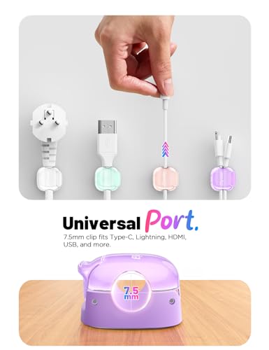 8 Pack Cable Clips, Cord Organizer, Cute Spring Cord Holder - view 4