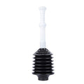 Professional Bellows Accordion Toilet Plunger, High Pressure Plunge Removes Heavy Duty Clogs from Bathroom Toilets, All Purpose Power Plunger, White & Black