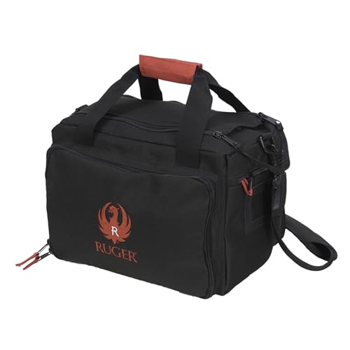 Ruger Shooting Range Bag by Allen Company - Tactical Gun Case w/ Pistol Rug and 6 Mag Pockets - MOLLE Compatible - 11.5" x 7" - Black - view 4