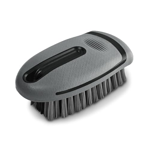 Carpet and Upholstery Cleaning Brush, Stiff Bristle Carpet Detailing Scrubber Brush, Multi-Functional Car Detailing Scrub Brushes, Cleaning Brushes for Car and Home Couch Floor Mats (Gray)