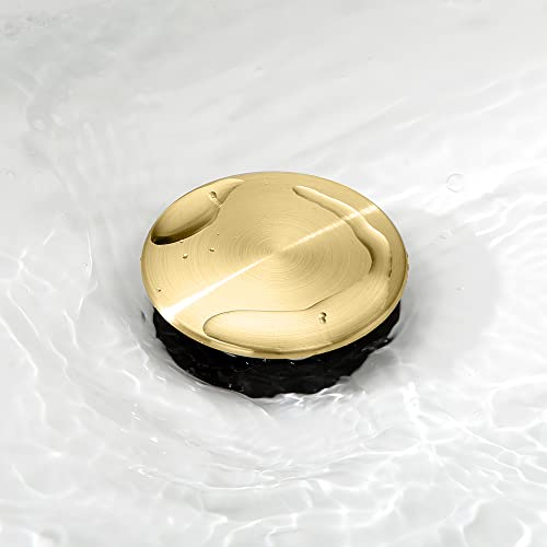 Bathroom Sink Stopper with Overflow, Sink Drain Brushed Gold - view 3