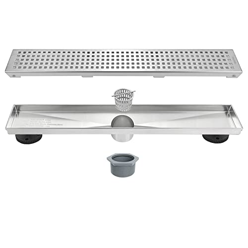 18" Linear Shower Drain, Brushed 304 SS Bathroom Linear Drain,cUPC