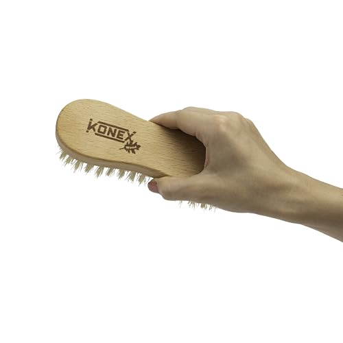 Nylon Fiber Economy Utility Cleaning Hand Brush | Heavy Duty Hand-Held Scrub Brush Stiff Bristles | Wooden Body, Ideal Scrub Brushes for Cleaning (Peanut Shaped) - view 5