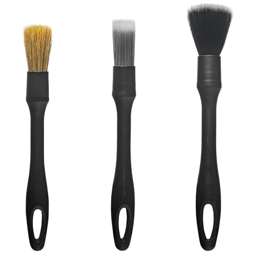 Detailing Brush Set -5 Different Sizes Premium Natural Boar Hair Mixed Fiber Plastic Handle Automotive Detail Brushes for Cleaning Wheels, Engine, Interior, Air Vents, Car, Motorcy - view 7