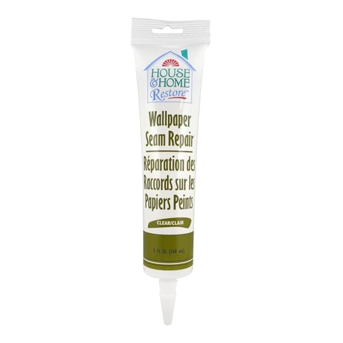 0878 Wallpaper Seam Repair, Wallpaper Adhesive, House & Home Restore Premium Wall Paper Glue & Paste, Clear, 5 oz
