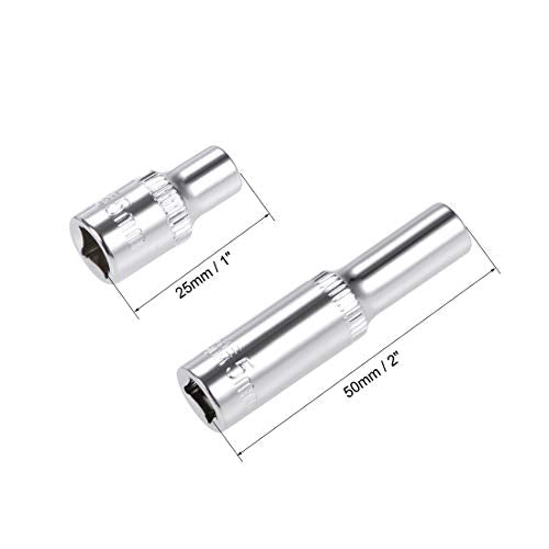 1/4-Inch Drive by 5mm Deep and Shallow Socket Set of 2 Pcs, Cr-V, 6-Point, Metric - view 2