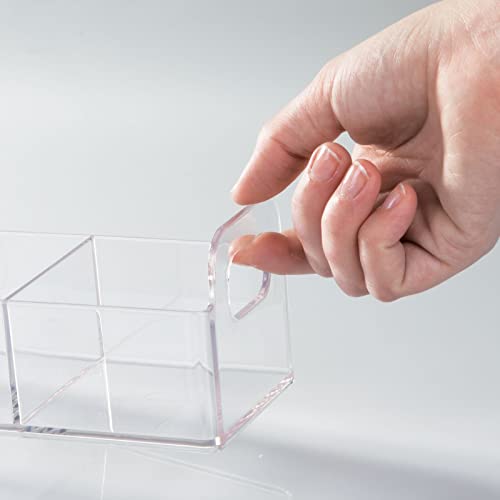 Plastic Condiment Organizer and Tea Bag Holder - 9" Long Kitchen Pantry/Countertop Storage Caddy - Divided Chip, Snack, Granola, Oatmeal Packet Holder - Lumiere Collection - 4 Pack - Clear - view 3