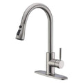 High-Arc Pull-Down Kitchen Faucet, Brushed Nickel, 3-Mode Sprayer