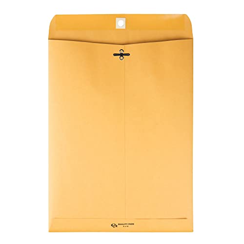 9 x 12 Clasp Envelopes with Deeply Gummed Flaps, Great for Filing, Storing or Mailing Documents, 28 lb Brown Kraft, 100 per Box (QUA37890) - view 4