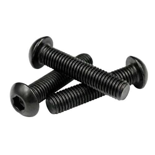 M4 x 50mm(30 Pack) Button Head Hex Socket Cap Screws Bolts, Hex Drive Bright Finish Fully Machine Thread, Corrosion Resistant Black Oxide 304 Stainless Steel 18-8 Screws - view 3
