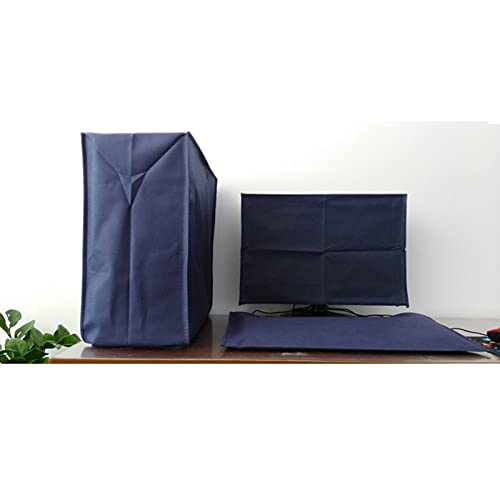 3 Pieces Computer Dust Cover Monitor + Keyboard+ Computer Host Pc Dust Proof Computer Covers Case Computer Dust Cover for Desktop Pc CPU Tower Protector (27'' Monitor Set Blue)
