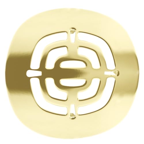 A316-01 4-1/2" OD Brass Snap-in Shower Strainer Grid Drain Cover, Polished Brass
