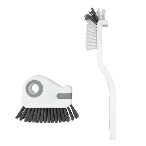 2pcs 2 in 1 Groove Crevice Cleaning Brush Window Track Cleaning Tools,Multifunction Grout Cleaner Tool Crevice Cleaning Brush with Hidden Scraper for Sliding Door Track,Window Sill,Window Seal