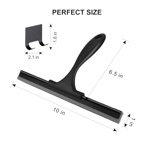 Squeegee for Shower Glass Door, 10 Inches, Black - view 2