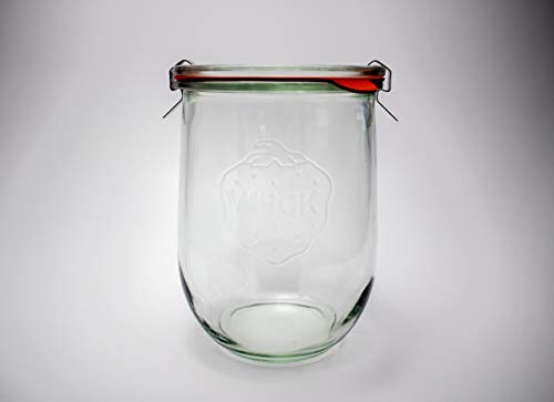 Tulip Jar Rubber Sole & Two Metal Clamps Food Storage Jar Round Preserve Container Clear Preserving Seal Wire Clip Fastening Kitchen Canning Cereal Sugar Beans Spice - 33.8 fl. oz Single 1 liter - view 5
