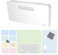 Dry Erase Desk Mat Bundle | 32"x14" Dry Erase Desk Mat, Includes 2 Wet Erase Markers & 1 Cleaning Cloth + Magnetic File Holder, Vertical File Folder Organizer (White)