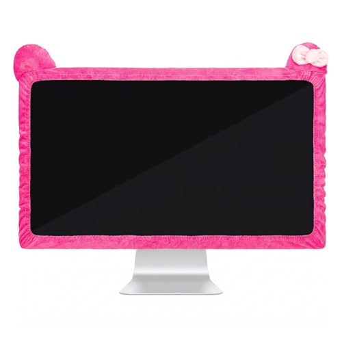 Cat Ear Monitor Cover 20-29in, Dust Proof Screen Protector for PC, Hot Pink