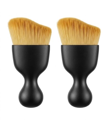 Soft Keyboard Cleaning Brush, Anti-Shedding High-Density Bristles with Wider Coverage, Shatterproof S-Curve Handle Car Detailing Dust Tool for PC, Laptop and Electronics (2 Packs)