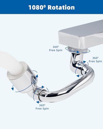 1080° Swivel Metal Faucet Extender with 2 Functions, Chrome - view 2