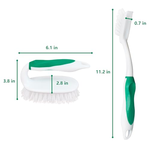 Scrub Brush Set, 4 Pack Deep Cleaning Brush Kit, Green - view 6