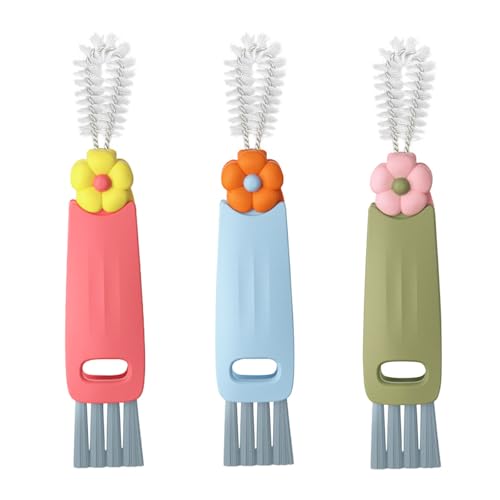 3 in 1 Cup Lid Cleaning Brush Set, Multifunctional Bottle Gap Crevice Cleaner Brush, Portable Cup Mouth Scrubber Tools for Bottle Tight Spaces (3PCS)