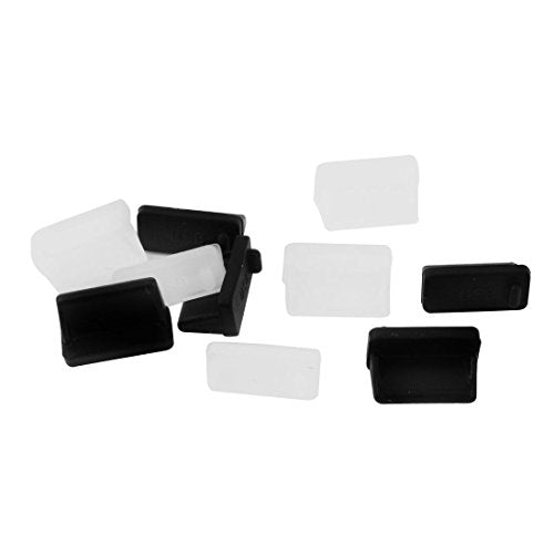 10 Pcs Silicone USB Port Cover Anti 0.5 Inch Length Dust Plug Protector Cap for PC Desktop Laptop Clear Black