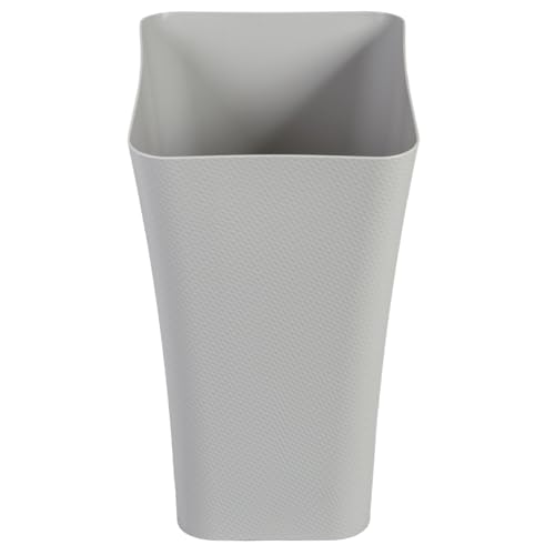 Textura Slim Trash Can - 3.1 Gallon Small Waste Basket for Narrow Spaces - Skinny Plastic Garbage Bin for Bathroom, Bedroom, or Office, Grey - view 2