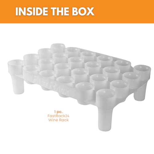 24-Bottle Wine Bottle Drying Rack | Stackable | White - Tray not included - view 2