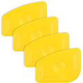 Small Handy Plastic Scraper Hard Sharp Card Round Edge for Home Universal Cleaning Squeegee, Decal Sticker Remover, Pack of 4