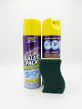 Foaming Bathroom Cleaner Spray, Color Changing Foam (19 oz, Pack of 2) - Lemon Citrus Scented Deep Cleaning Foam for Tub, Tile, Shower, and Sink with 3 Heavy Duty Scrubber Sponges