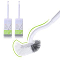Bathroom Toilet Bowl Brush and Holder, Curved Design Toilet Brush for Deep Cleaning Under Rim, Best Toilet Brush Set, Easy Handy CompactToilet BowlCleaner Brush for Bathroom, 2 Pack