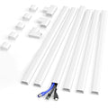 Cord Hider Wall, Cord Covers for 2-3 Wires, Easy Set up Cable Hider Wire Covers for Cords on Wall, Self-Adhesive Wire Hiders for TV on Wall, Cable Cover Management Kit, W1.0 H0.53in, White