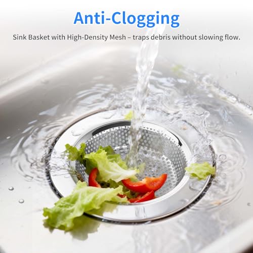 4PCS 4.4" Stainless Steel Kitchen Sink Drain Strainer Food Catcher - view 5