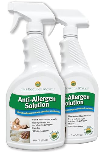 Solution - Plant-Based Dog & Cat Dander Remover Spray and Dust Mite Waste Reducer for Relief from Allergies - For Cleaning Home, Bedding, & Furniture Naturally