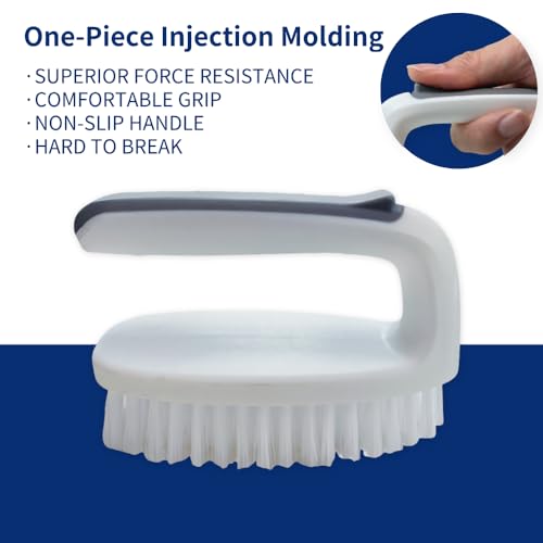 Carpet Cleaning Brush, Heavy Duty Scrub Brush with Handle, 2 Pack, White - view 4