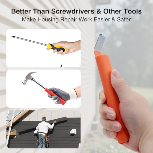 Vinyl Siding Removal Tool for Installation and Repair – Steel Blade, Extra Long Non-Slip Handle, Vinyl Siding Tools Kit to Avoid Damage Essential siding Zip Tool for Installer & DIY (Orange) - view 5